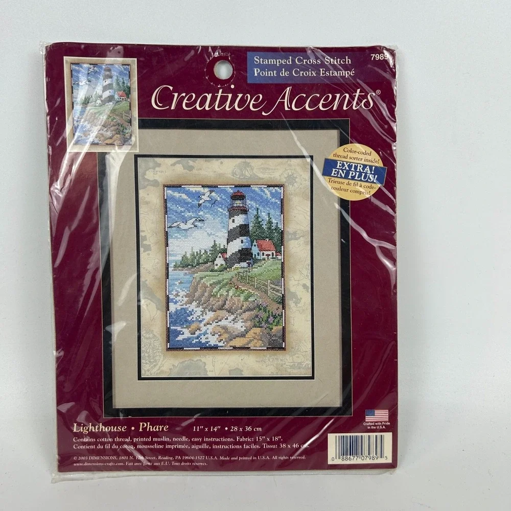 Creative Accents‎ Lighthouse Phare Pointe Counted Stamped Cross Stitch 11